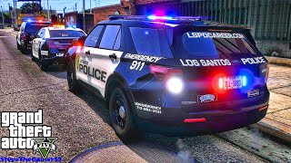 Playing GTA 5 As A POLICE OFFICER City Patrol HPD GTA 5 Lspdfr Mod 4K [upl. by Ameehsat759]