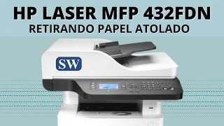 Como retirar papel atolado da impressora HP Laser Jet PRO MFP 432FDN [upl. by Doley]