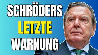 Schröder SCHLÄGT ALARM Frieden in Europa wird absichtlich sabotiert [upl. by Scales]