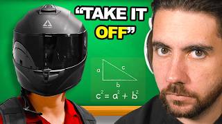 Handsome Boy Wears Motorcycle Helmet to AVOID GIRLS at School [upl. by Fabrin]