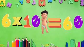 Table of 6 Maths multiplication times table Fun way of learning tables preschool kidsvideo [upl. by Auqinihs45]