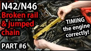 Timing the engine  BMW N42N46 Chain Rail Replacement PART 6 [upl. by Terrie818]