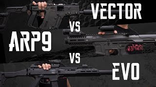 SMG SHOWDOWN Vector vs ARP9 vs EVO – RedWolf Airsoft RWTV [upl. by Cannell]