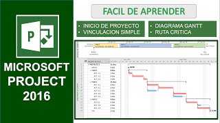 MS PROJECT 2016  FACIL DE APRENDER EN ESPAÑOL [upl. by Anetsirk266]