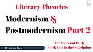 Modernism amp Postmodernism Part 2  Literary Theory  NTA NET PGT English [upl. by Yruama]