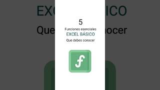 Funciones esenciales de Excel que debes conocershorts excelbasico excelfacil excel [upl. by Nelia]