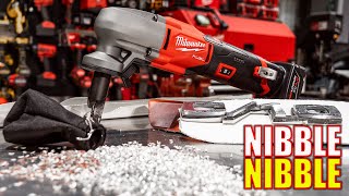 Roofing Autobody HVAC and More Milwaukee 2476 M12 FUEL Nibbler Review [upl. by Leerzej767]