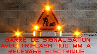 Barre de signalisation avec Triflash à relevage électrique et 2 gyrophares LED [upl. by Ahsataj853]