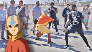 Avatar The Last Airbender 1v1 BASKETBALL IRL Aang [upl. by Adnalro]