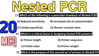 Nested PCR MCQ  Different Types of PCR  Most Important MCQ for Competitive Exams [upl. by Elnore]