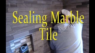 Sealing marble tile [upl. by Yenruoc]