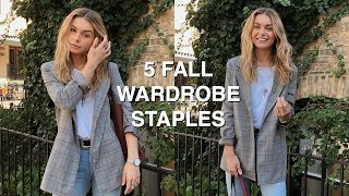 5 FALL WARDROBE STAPLES  how to style fall trends  autumn outfits [upl. by Penny244]