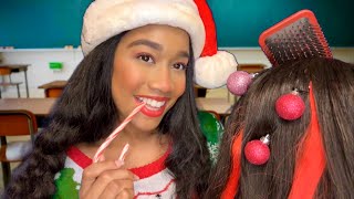 ASMR Girl Who’s Obsessed With Christmas Gives You a Makeover In Class 🎄🎁 ASMR Makeover Roleplay [upl. by Hamel]