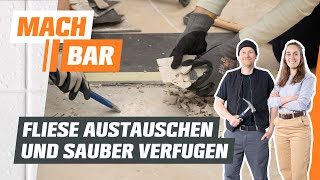 Fliese austauschen und sauber verfugen  OBI [upl. by Anih]