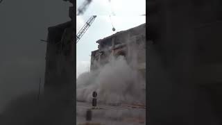 The Incredible Power of the Wrecking Ball in Action demolition wreckingball demolitionmoments [upl. by Friede434]