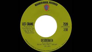 1971 HITS ARCHIVE Desiderata  Les Crane stereo 45 [upl. by Ynaffat]