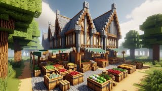 Minecraft Medieval Market Stall Building Ideas  How to Build [upl. by Notsniw]