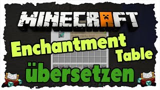 Minecraft Enchantment Table übersetzen  Tutorial DeutschHD [upl. by Cammi]