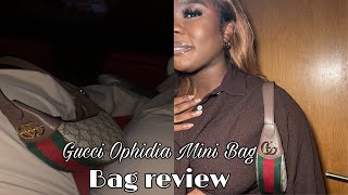 GUCCI MINI OPHIDIA BAG REVIEW  WHAT FITS IN THE BAG  THE TRUTH ABOUT THE BAG [upl. by Naujled]