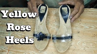 Repair amp Convert High Heel Sandals to Elegant Yellow Rose Heels  DIY Transformation [upl. by Toby196]