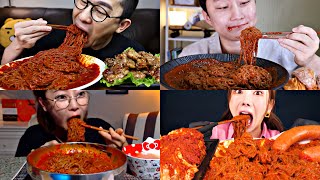 SPICY COLD NOODLES VS MUKBANGERS🥵🌶️ [upl. by Eneluqcaj709]