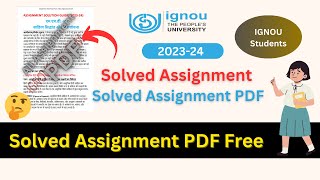 IGNOU Solved Assignment 202324 Free PDF  IGNOU Solved Assignment Free 202324  IGNOU Assignment [upl. by Medorra]