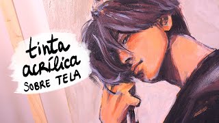 PINTANDO COM TINTA ACRÍLICA SOBRE TELA [upl. by Ardnasak]