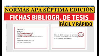 CÓMO HACER FICHAS BIBLIOGRÁFICAS DE UNA TESIS EN WORD  NORMAS APA SÉPTIMA EDICIÓN 7ma  EJEMPLO [upl. by Azeria466]