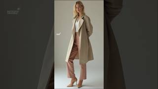 2024 Autumn fall fashions  trench coat over blouse with amp trousers styles outfits [upl. by Anirbys633]