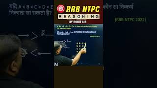 🔥INEQUALITY TRICKS  REASONING BY ROHIT SIR  shorts ssc rrbntpc ntpcexam radianmensa [upl. by Mitran229]