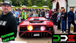 Daily Driven Exotics And Gumball 3000 Pre Event Party And Gathering At Caffeine amp Machine The Hill [upl. by Alfie]