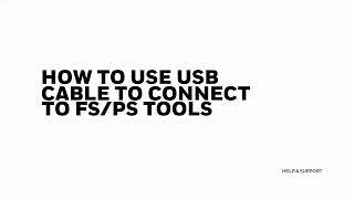 How to Use USB cable to connect to FS  PS tools [upl. by Bil]