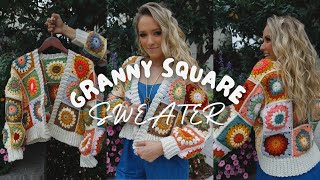 How to Crochet a Granny Square Sweater [upl. by Brandenburg]