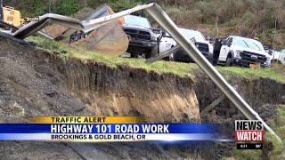 Traffic Alert Highway 101 road work in Curry County [upl. by Atiram861]