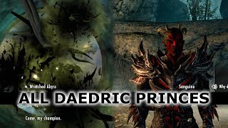 ALL DAEDRIC PRINCE INTERACTIONS IN SKYRIM [upl. by Ahserb]