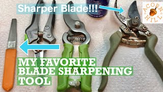 THIS CHEAP SHARPENING TOOL DOES THE JOB WELLGarden Tool How I Sharpen My Pruners Secateurs [upl. by Ailisec]