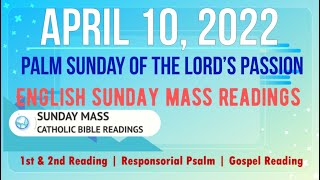 10 April 2022 English Sunday Mass Readings  Palm Sunday of the Lord’s Passion C [upl. by Eirahs606]