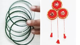 waste bangles se bnaye beautiful wall decoration craftdiy wall hanging craft from old bangles diy [upl. by Mchugh276]