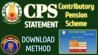 Tamil Nadu Government Employee  Download CPS Statement  Contributory Pension Scheme [upl. by Zullo97]