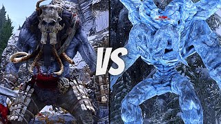 Skyrim SE Mod  Ice Titan Berserker Vs Ice Golem  Beast Transformation Mod Gameplay [upl. by Asiel597]