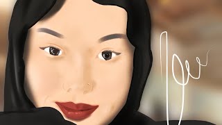 drawing a semirealistic hijab girl speed paint digitalart ibispaintx [upl. by Nimad]