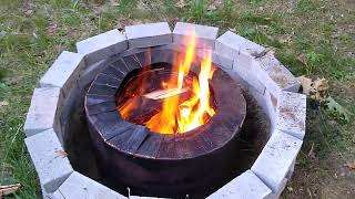 Final 55 gallon drum smokeless fire pit 2022 [upl. by Aeht464]