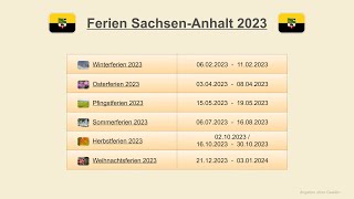 Ferien SachsenAnhalt 2023 [upl. by Balfore786]