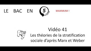 Les théories de la stratification sociale  Marx et Weber Le bac en 5 minutes épisode 41 [upl. by Giliane]