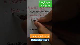 MATEMATIK TING 1 ULANGKAJI UASA Ungkapan Algebra maths shorts tricks toys [upl. by Panchito]