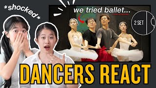 Dancers React to TWOSET VIOLIN doing BALLET [upl. by Aidnahs]