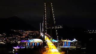 AIDAnova on her way under the Askøy Bridge [upl. by Marko]