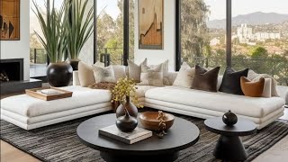 New Black and White Living Room  Living Room Decorating Ideas [upl. by Ahaelam]