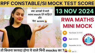 RWA Maths MINI MOCK 13 NOVMOCK TEST Analysis🤯 MOCKTEST ANALYSIS rpf rrb [upl. by Eislrahc435]