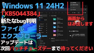 Windows11 24H2 で新たに判明した不具合  ファイルエクスプローラーのバグ  20241103 [upl. by Lleval599]